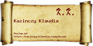 Kazinczy Klaudia névjegykártya
