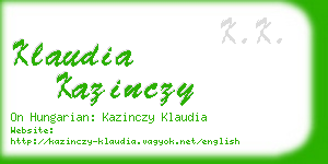 klaudia kazinczy business card